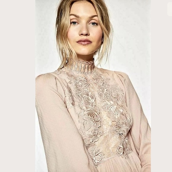 Free People Embroidery Lace Up Back Dress - Picture 6 of 14